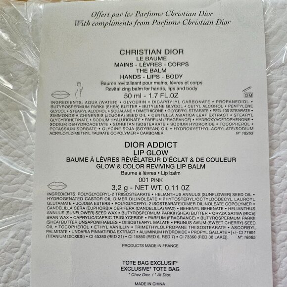 Dior tote bag hand cream lip glow - Picture 2 of 3